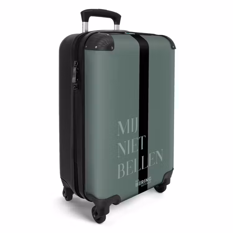 Suitcase with name - Green background with text Do not call me — 2