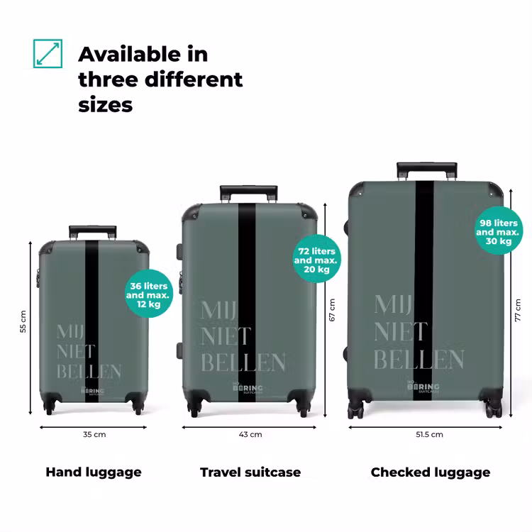 Suitcase with name - Green background with text Do not call me — 3