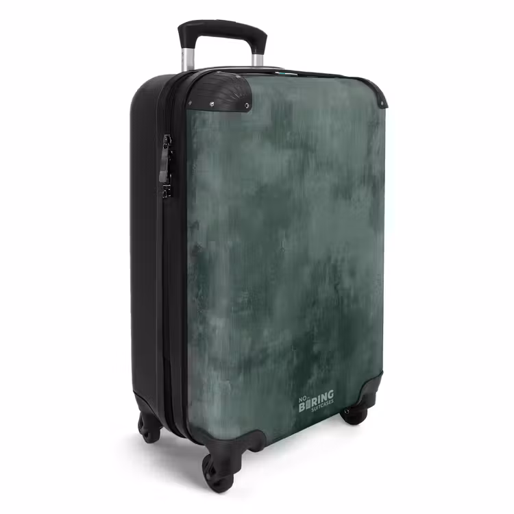 Suitcase with name - Green concrete look — 2