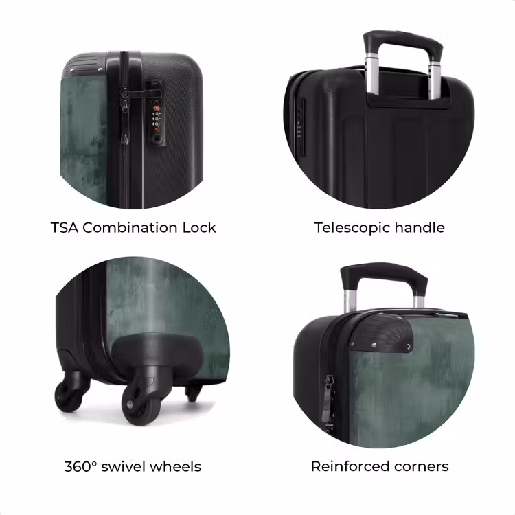 Suitcase with name - Green concrete look — 8