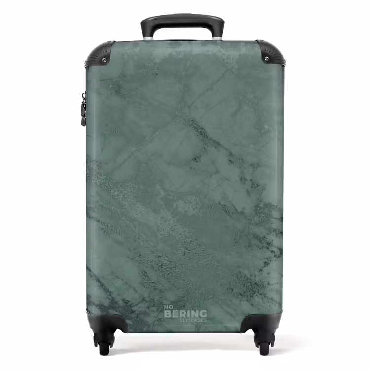 Suitcase with name - Green marble look — 1