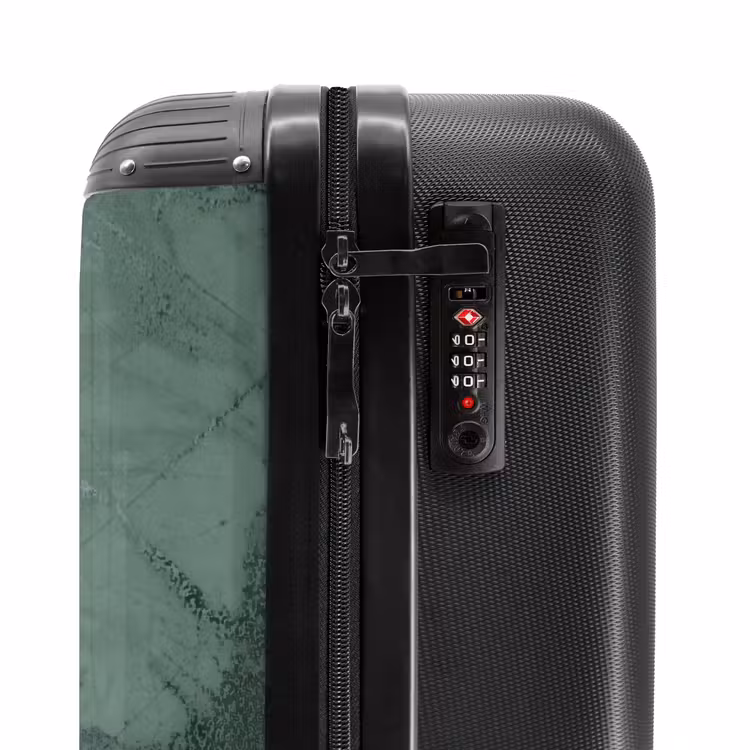 Suitcase with name - Green marble look — 6