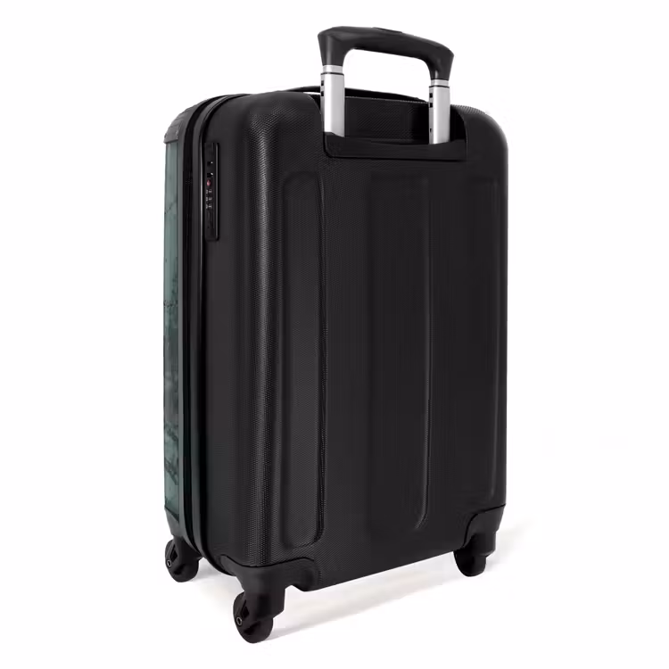 Suitcase with name - Green marble look with black vertical stripe — 4