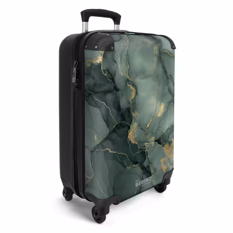 Suitcase with name - Green marble texture — 2