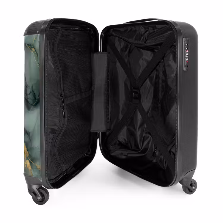 Suitcase with name - Green marble texture — 5