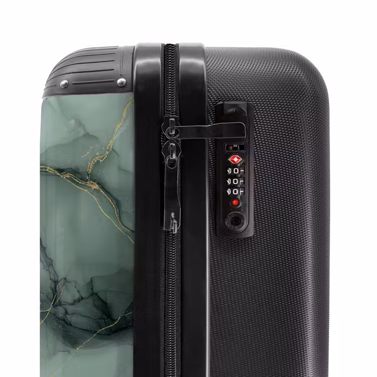 Suitcase with name - Green marble texture — 6