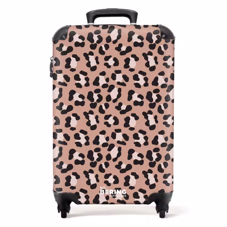 Suitcase - Leopard pattern on hot pink — 1