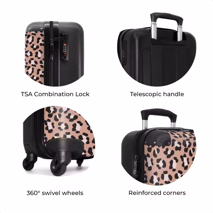 Suitcase - Leopard pattern on hot pink — 7