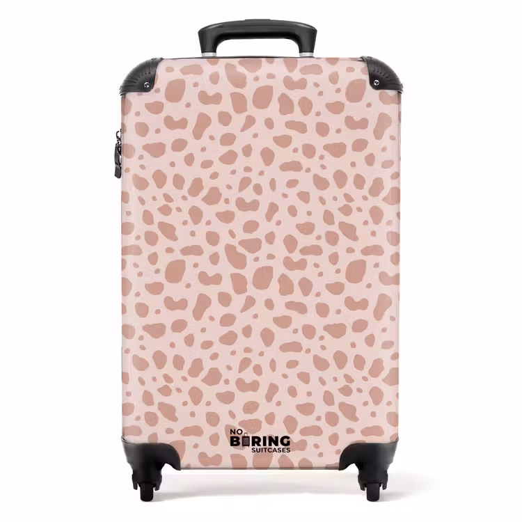 Suitcase - Leopard pattern on powder pink — 1