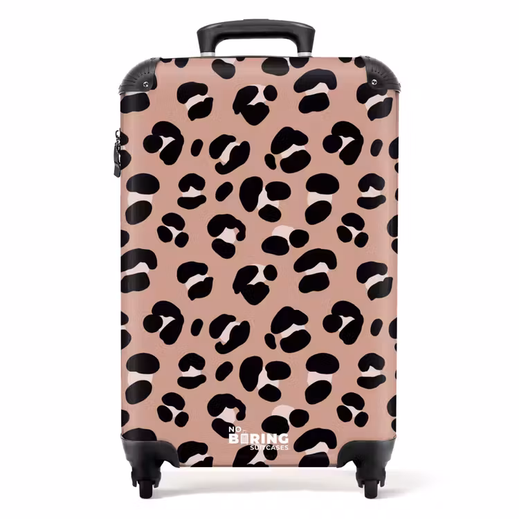 Suitcase - Panther print on pink background — 1