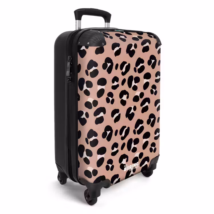Suitcase - Panther print on pink background — 2