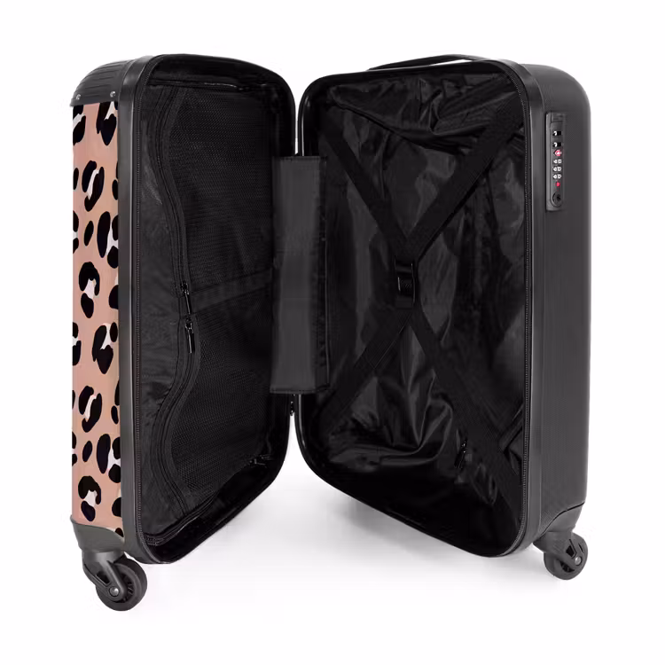 Suitcase - Panther print on pink background — 4