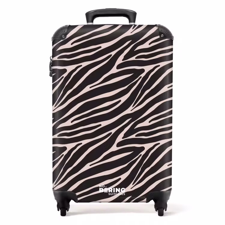 Suitcase - Zebra stripe pattern on soft pink — 1