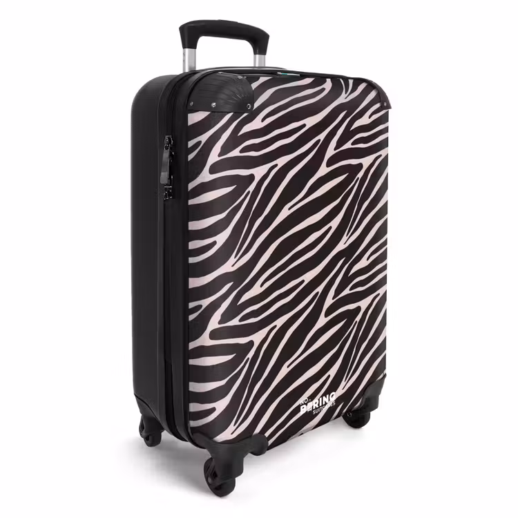 Suitcase - Zebra stripe pattern on soft pink — 2