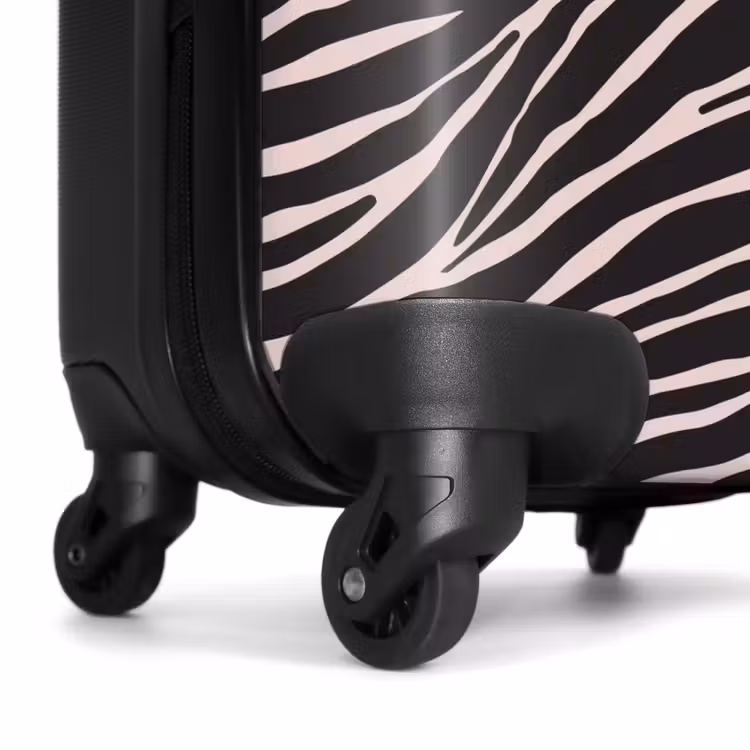 Suitcase - Zebra stripe pattern on soft pink — 6