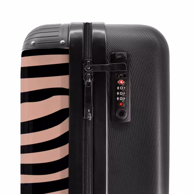 Suitcase - Zebra stripes on pink — 5