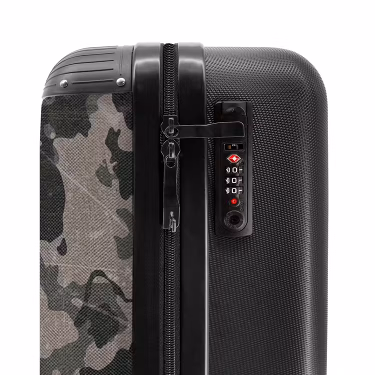Suitcase - Green camouflage pattern with sand colour — 3