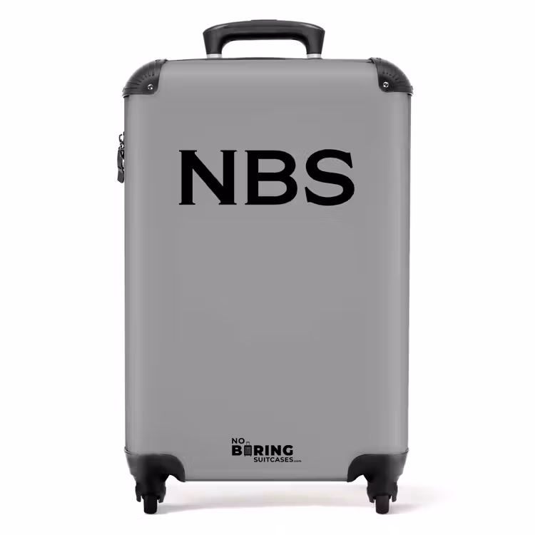 Suitcase - Grey with black letters — 1