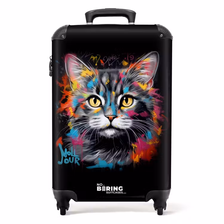 Suitcase - Cat with Colorful Brushstrokes — 1