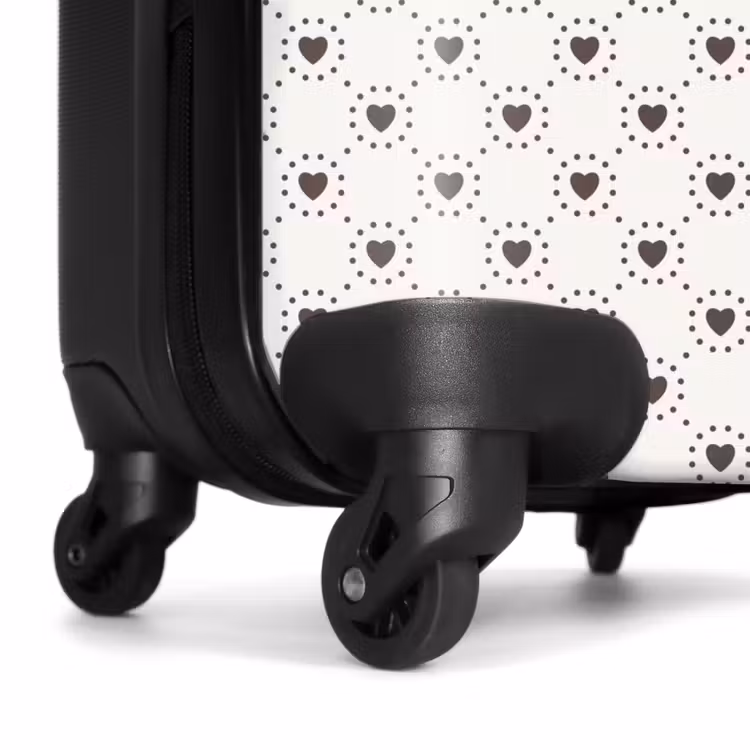 Suitcase - Cream background with brown hearts — 7