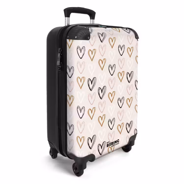 Suitcase - Heart pattern in various colors on beige — 2