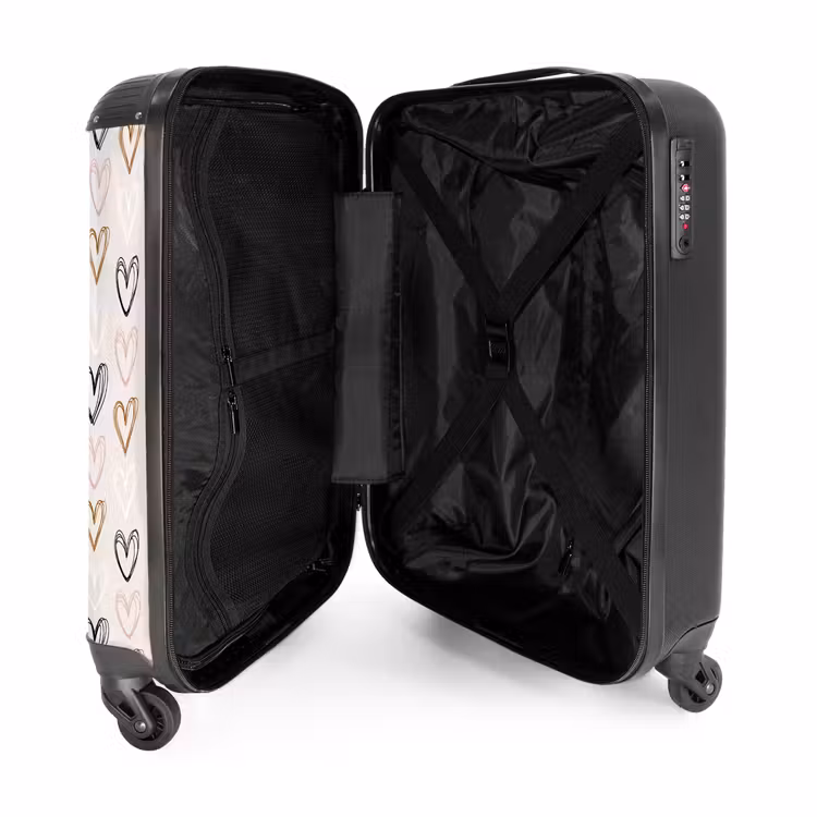 Suitcase - Heart pattern in various colors on beige — 4
