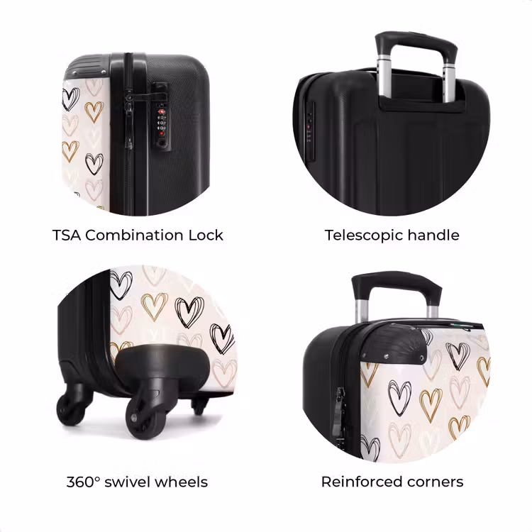 Suitcase - Heart pattern in various colors on beige — 7