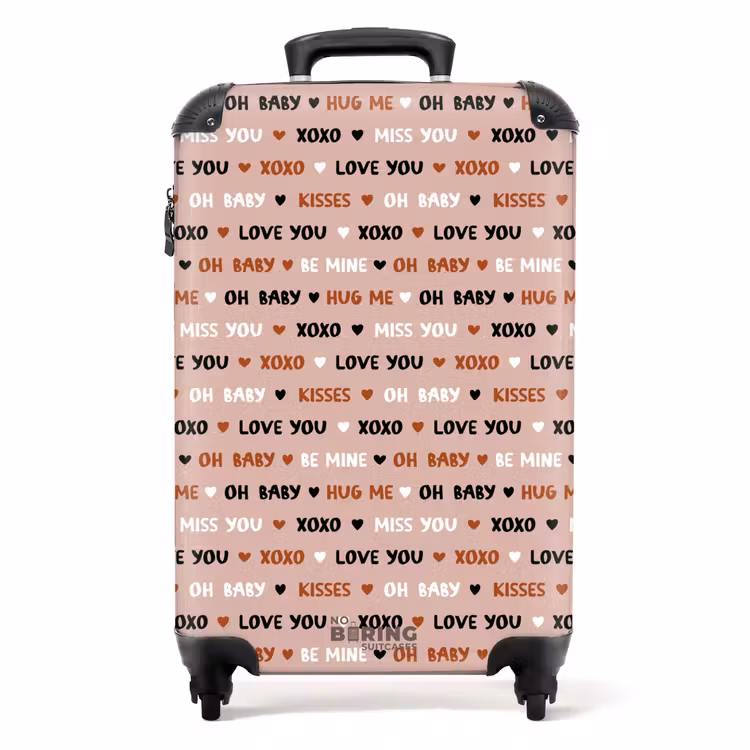Suitcase - Love words on light pink — 1