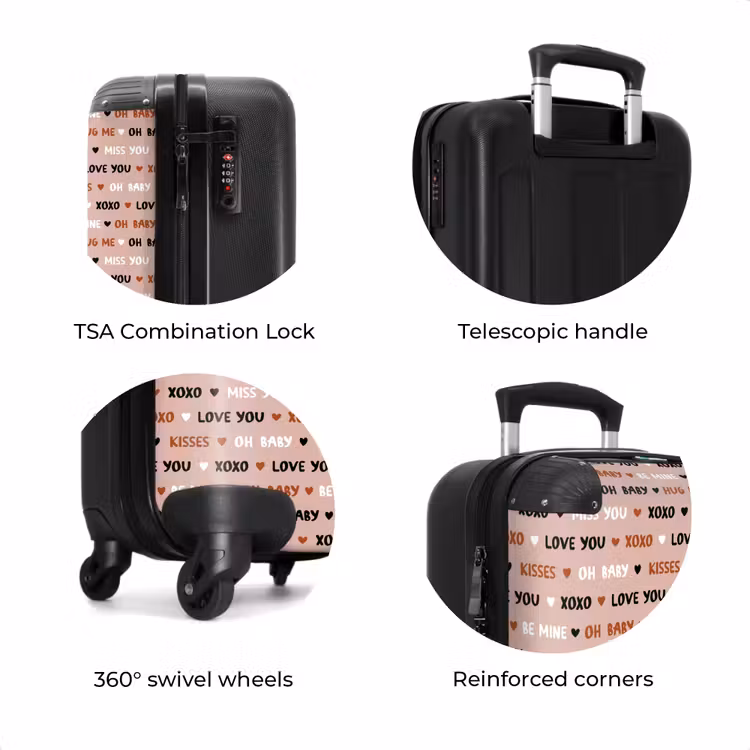 Suitcase - Love words on light pink — 7