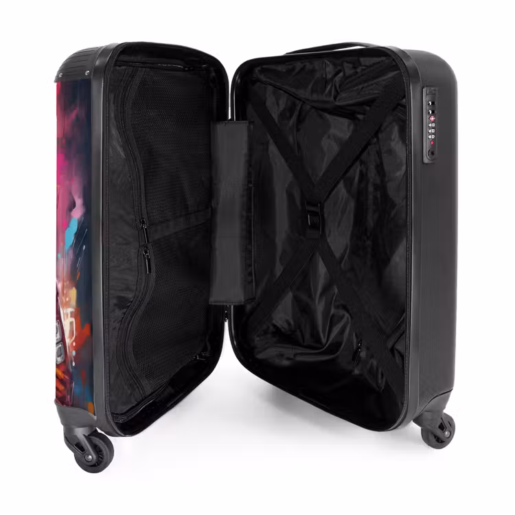 Suitcase - Panda with Orange Jacket and Paint Splatters — 4