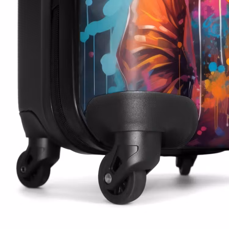 Suitcase - Panda with Orange Jacket and Paint Splatters — 6