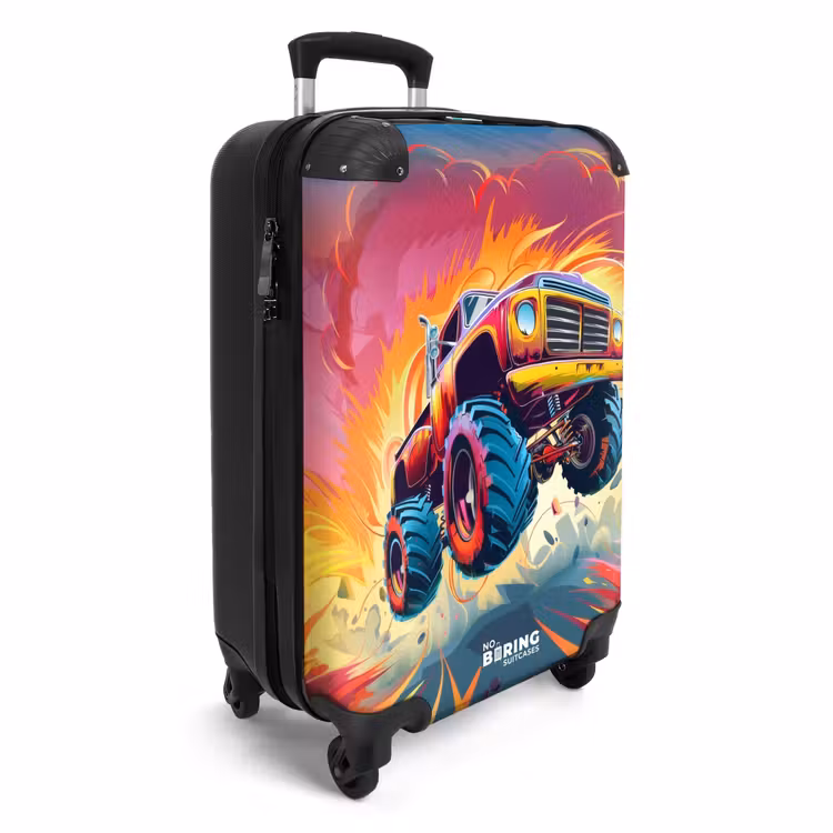 Suitcase - Pink Monster Truck Flies Over the Tarmac — 2