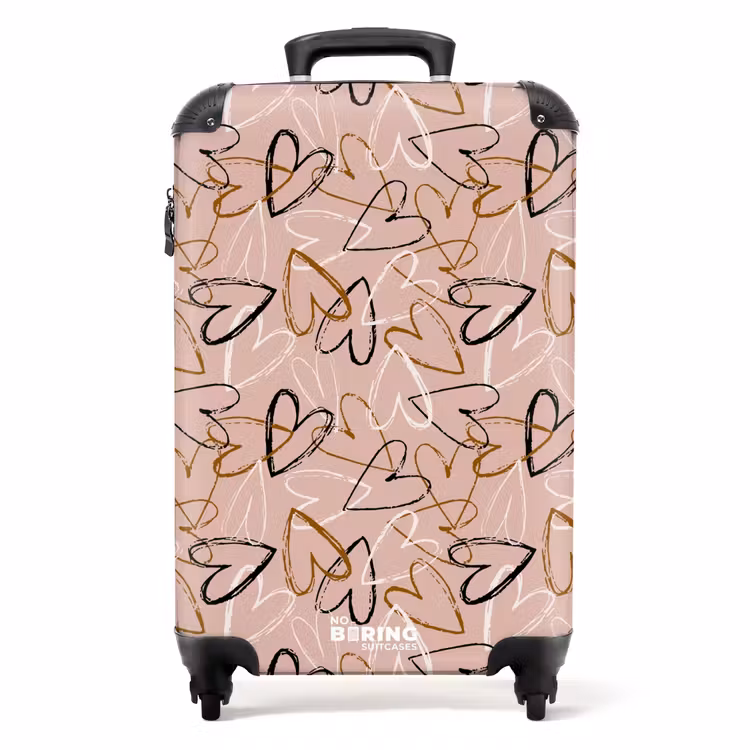 Suitcase - Sketchy Heart Swirls — 1
