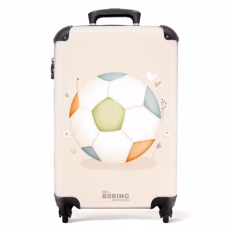 Suitcase - Soccer in beige pastel colors — 1