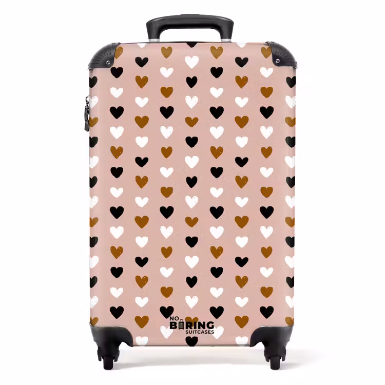 Suitcase - Three-color rows of hearts — 1