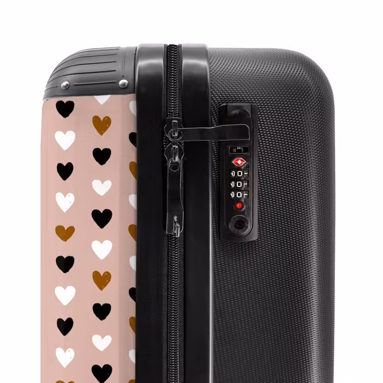 Suitcase - Three-color rows of hearts — 5