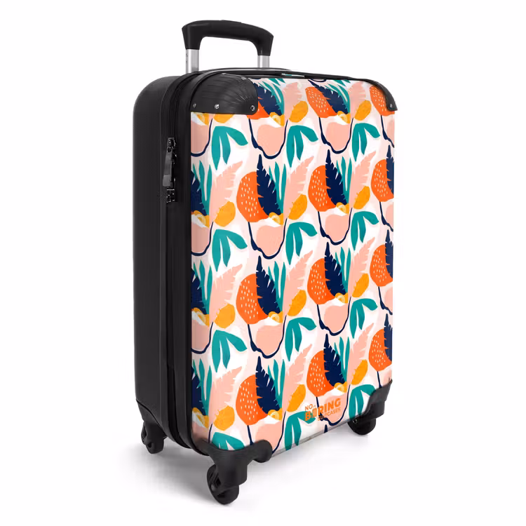 Suitcase - Variously colored abstract leaves — 2
