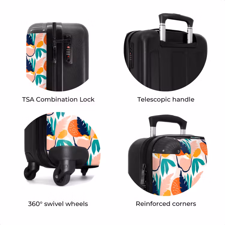Suitcase - Variously colored abstract leaves — 7