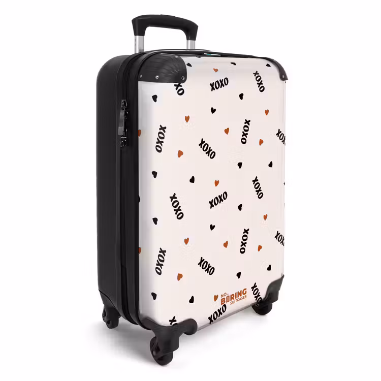 Suitcase - XOXO on beige — 2