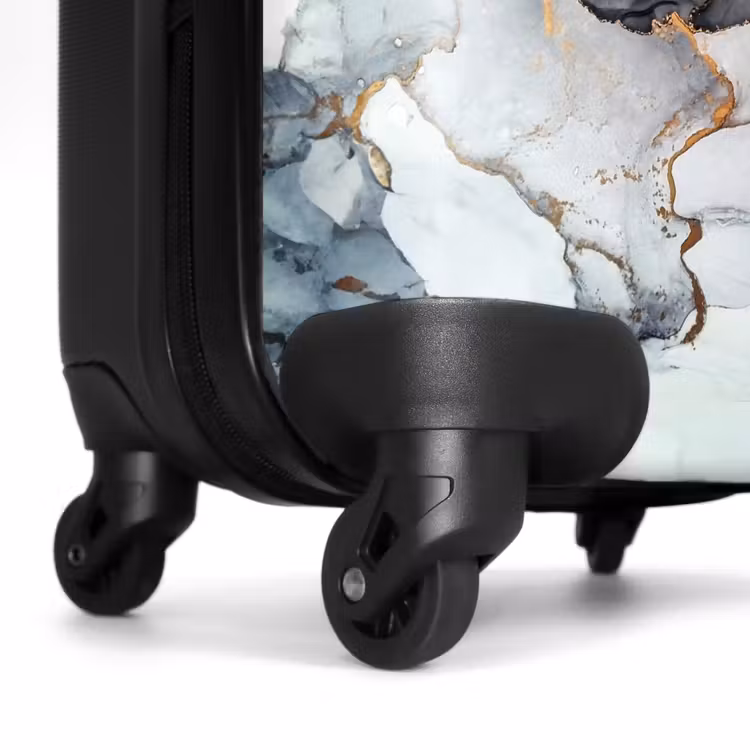Suitcase - Black marble with white and gold — 6