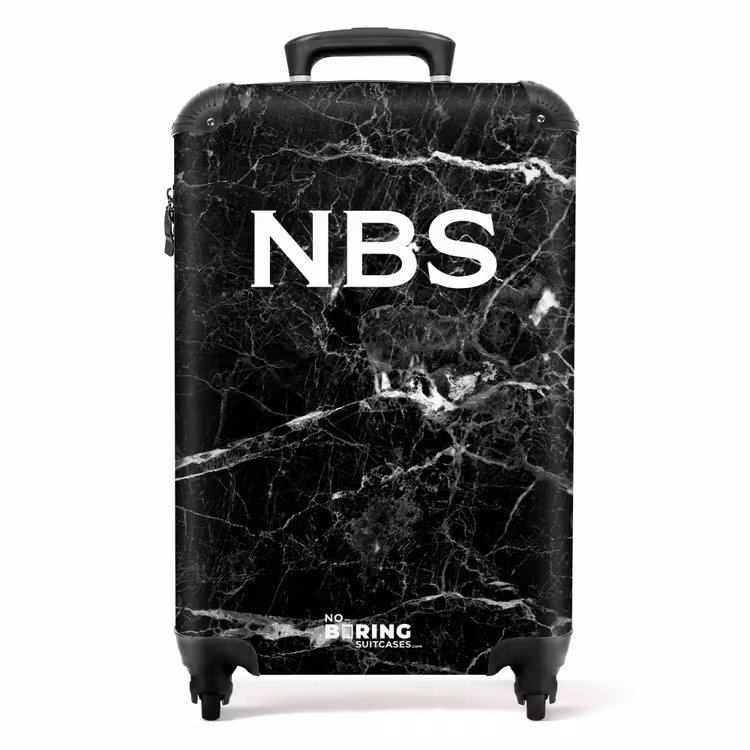 Suitcase - Black marble with white veins — 1