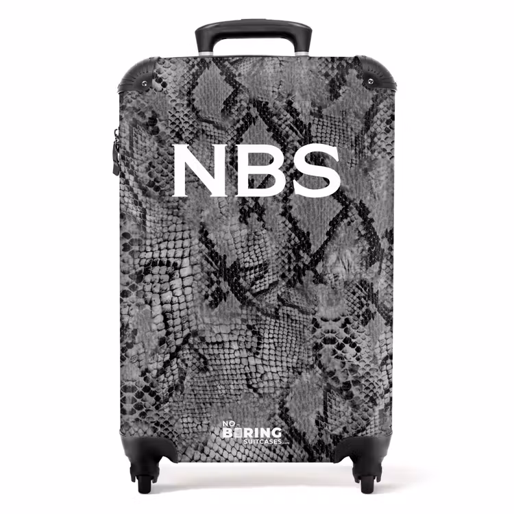Suitcase - Gray snake pattern — 1