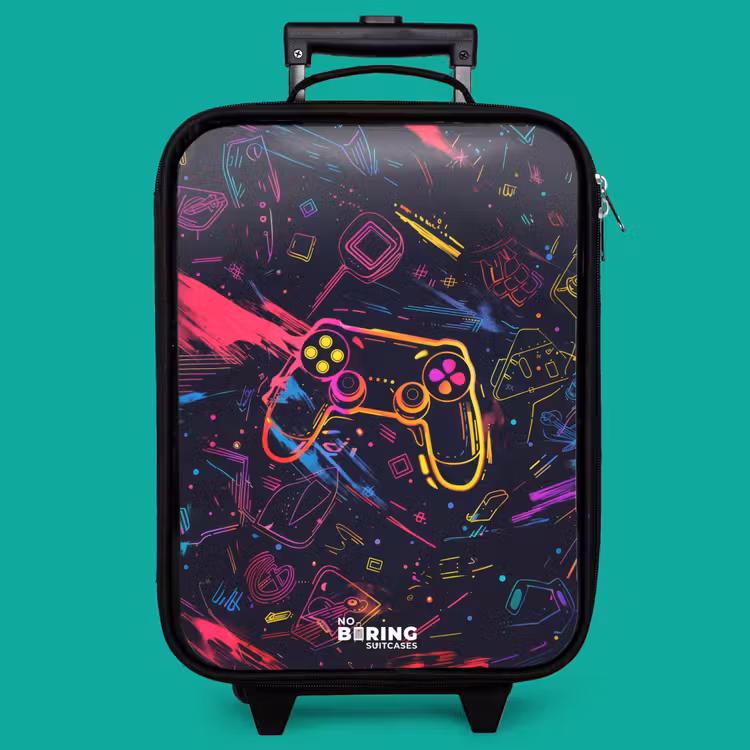 Children's suitcase - Gamer world in neon style — 4