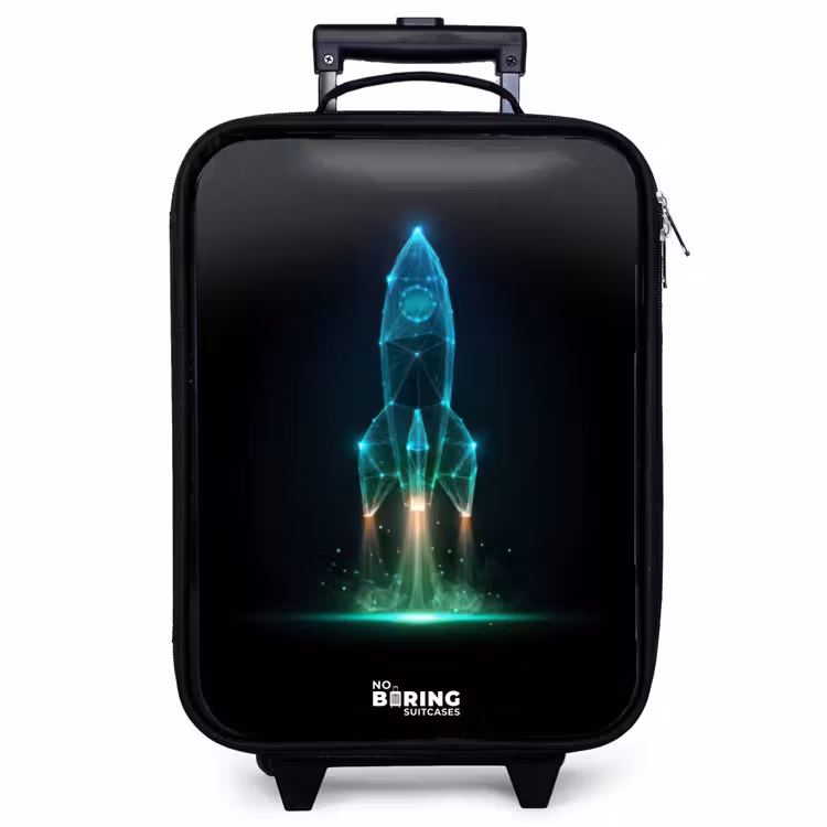 Children's suitcase - Launching rocket in neon style — 1