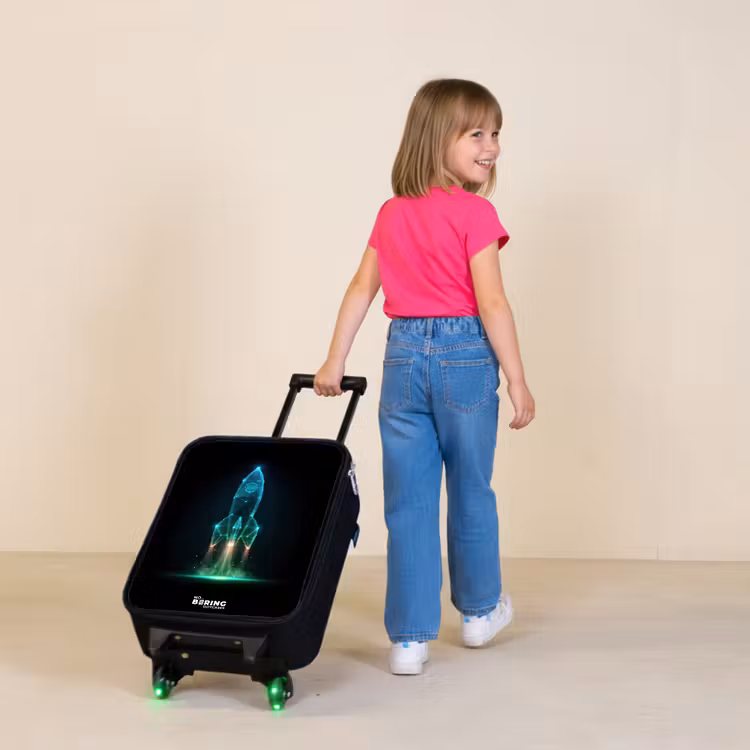 Children's suitcase - Launching rocket in neon style — 2