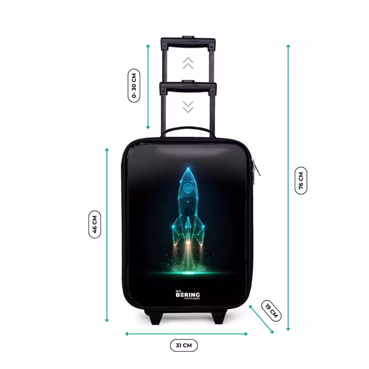 Children's suitcase - Launching rocket in neon style — 3
