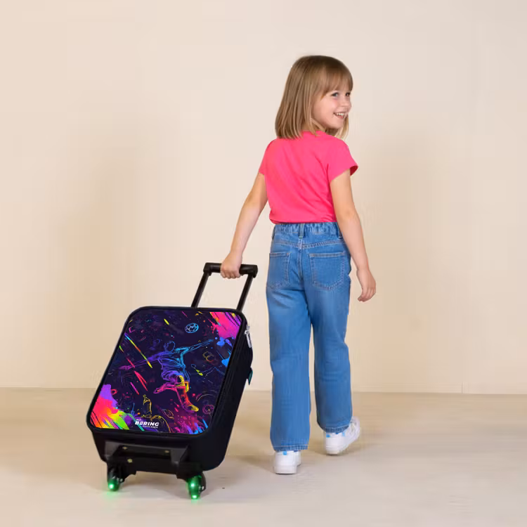 Children's suitcase - Neon action packed soccer player — 2