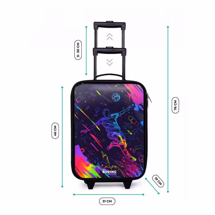 Children's suitcase - Neon action packed soccer player — 3