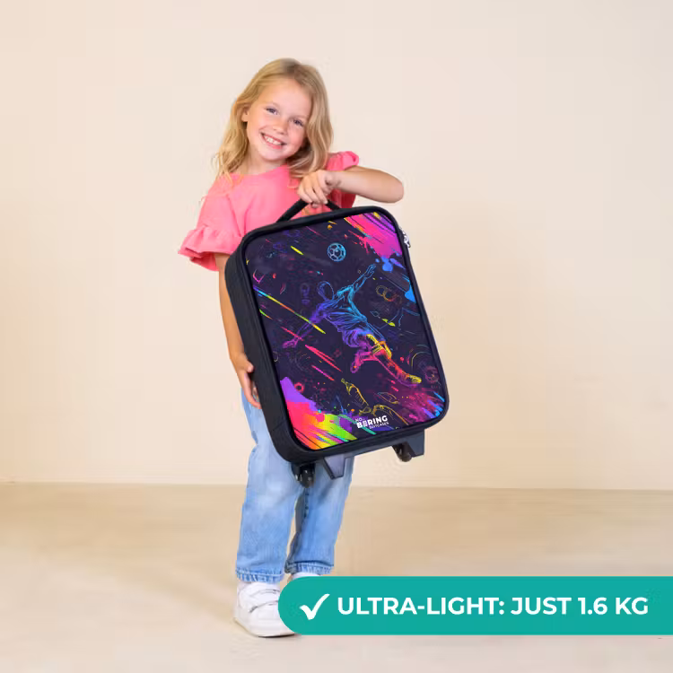 Children's suitcase - Neon action packed soccer player — 5