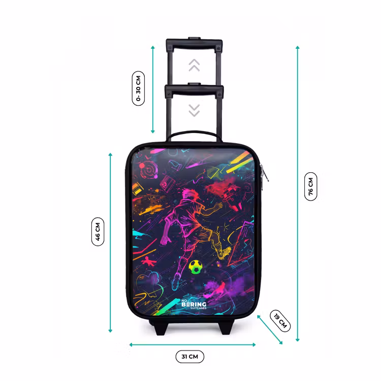 Children's suitcase - Street soccer in space colors — 3
